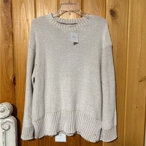 American Eagle Outfitters Light Beige Crewneck Sweater